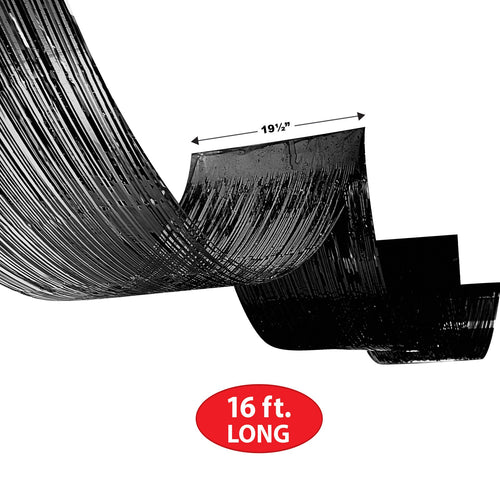 Buy 1-Ply Metallic Fringe Ceiling Curtain- Black for only $7.99 by Beistle