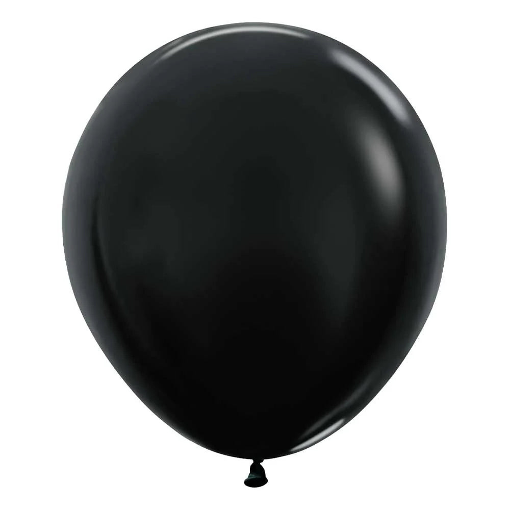 Sempertex 18" Metallic Latex Black Balloons (6 count)