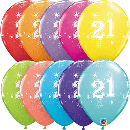 Buy  21st Sparkle-A-Round  11" Assorted Latex Balloons (6 count) for only $4.99 by Qualatex Balloons