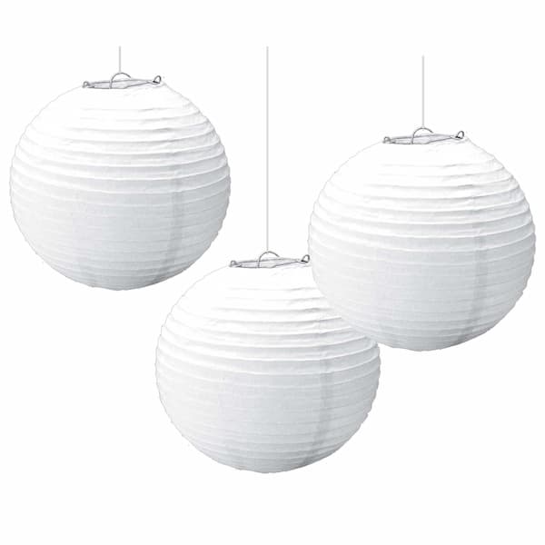 Buy Frosty White 9.5" Round Paper Lanterns (3 count) for only $11.16 byAnagram