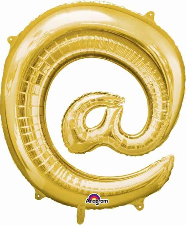 Buy 32" Symbol Sign '@'  Gold Foil Balloon for only $12.99 by Anagram