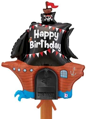 Buy 34 Inch Shape Mailbox Birthday Pirate Ship Non-Foil Balloon for only $9.99 by Anagram