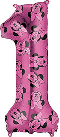 Buy 34" Number 1 Pink Minnie Mouse Foil Balloon, Multicolor for only $9.99 by Anagram
