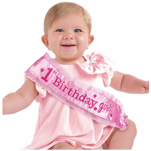 1st Birthday Sash, Pink Party Favors