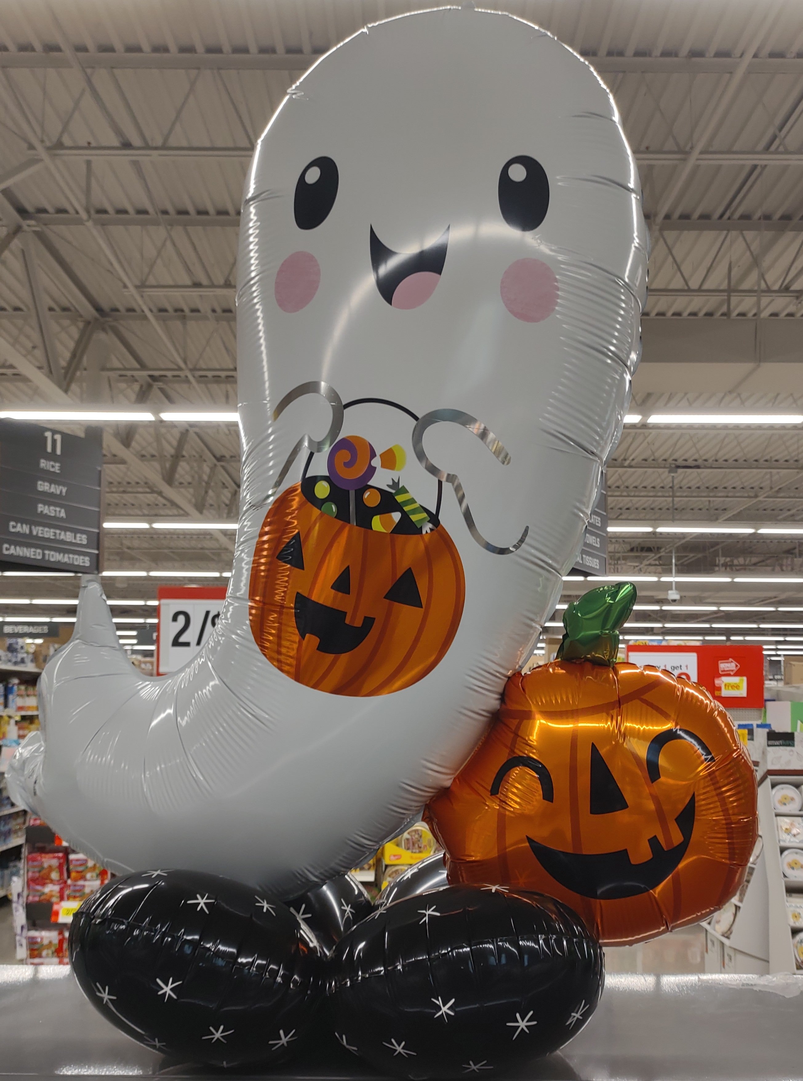 Buy 53" Halloween Ghost and Pumpkin Foil Mylar Airloonz Balloon for only $14.99 by Anagram