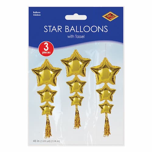 Buy Star Balloons with Tassels (Gold) for only $6.79 byBeistle