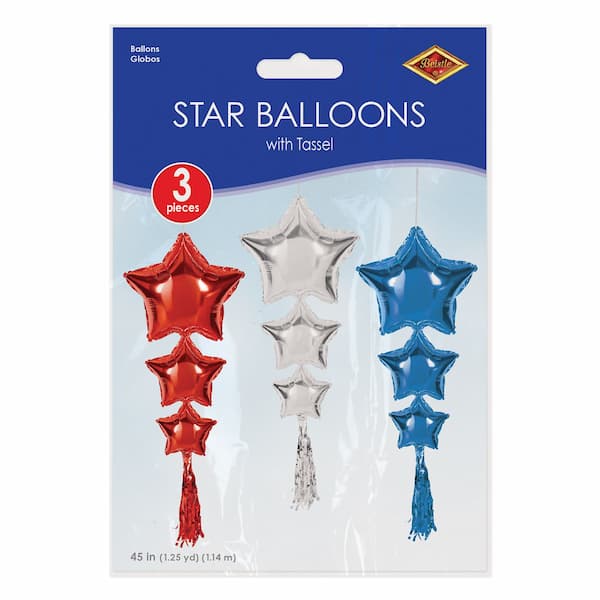 Buy Star Balloons with Tassels (Red White Blue) for only $6.79 byBeistle