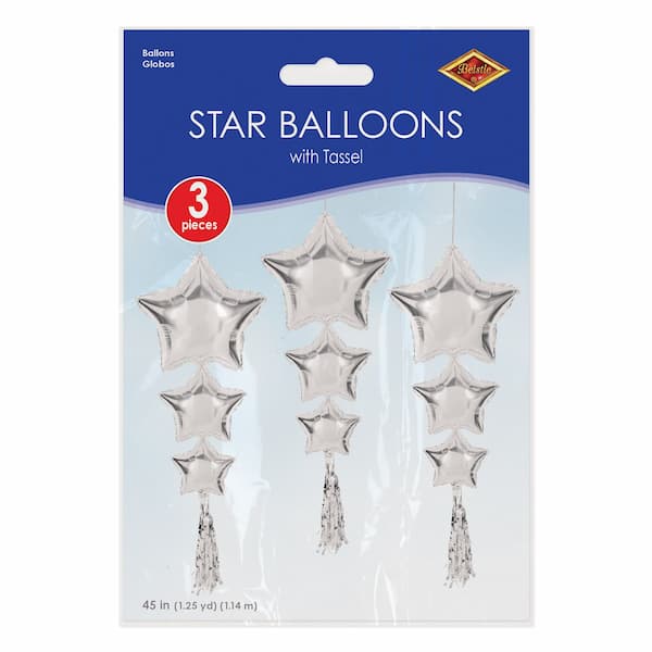 Buy Star Balloons with Tassels (Silver) for only $6.79 byBeistle
