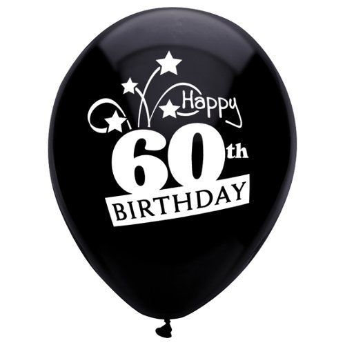 Buy 60th Birthday Shooting Stars 12 inch Latex Balloons 8ct for only $3.99 by Pioneer Balloons