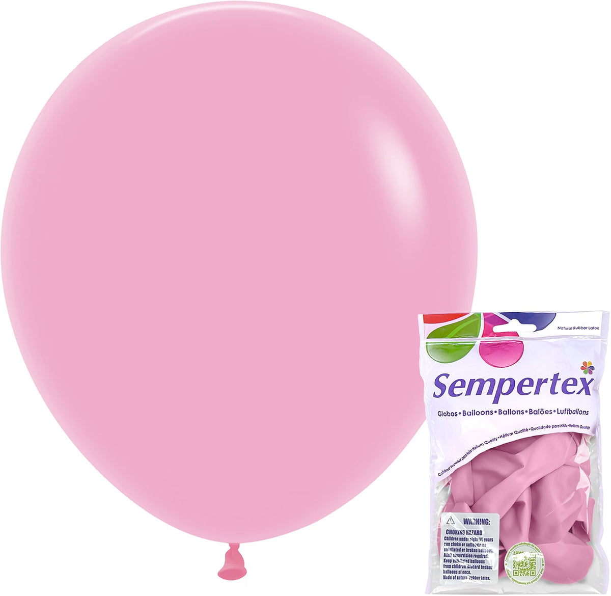 Sempertex 18" Fashion Bubble Gum Latex Balloons (6 count)