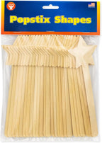 Hygloss Natural Wood Popsicle Sticks Star Shape  6.25"  High - 25 Pcs