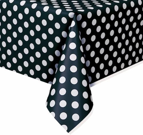 Buy Black Dots Rectangular Plastic Table Cover 54" x 108" for only $2.69 byUnique