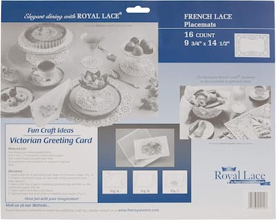 Buy Royal Lace Bobbin Lace White Paper French Placemats 9.75"x14.5"  (16 count) for only $11.99 byRoyal Lace