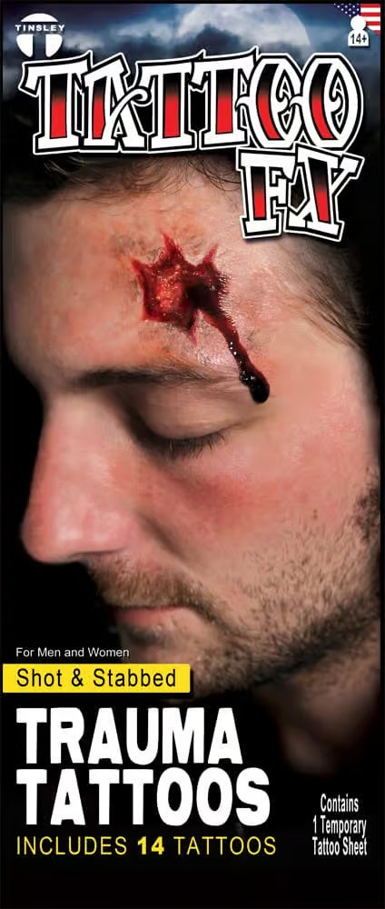 Tinsley Transfers Shot & Stabbed – Trauma FX Tattoos