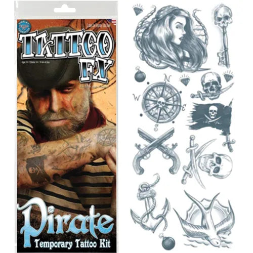Buccaneer – Temporary Pirate Tattoos Kit