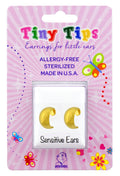 Tiny Tips J Smooth Hoop Studs - 3/8" - Gold Plated