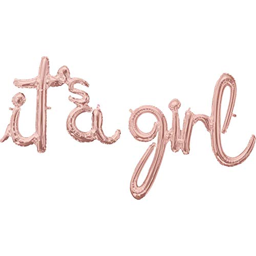 Buy Air-Filled It's A Girl Script Foil Balloon Rose Gold 1ct for only $13.29 byAnagram