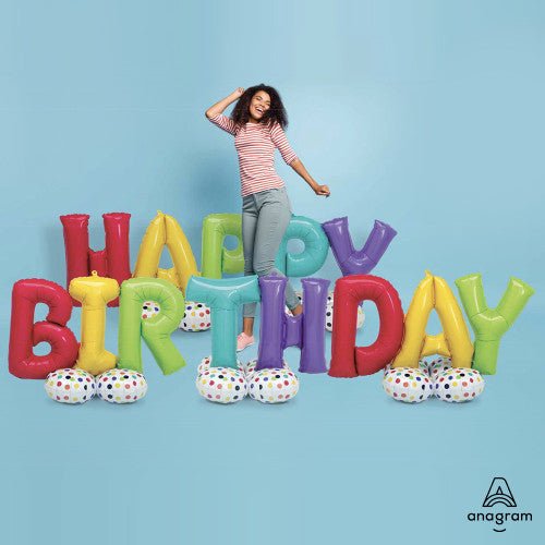 Buy AirLoonz Bunch - Happy Birthday Balloons - 5 Balloons  for only $43.99 byAnagram