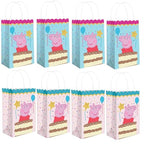 Buy Amscan Charming Pink & Blue Peppa Tea Party Printed Kraft Bags - 8" x 5" (Pack of 8) for only $19.99 by Amscan