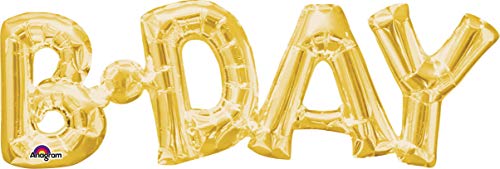 Buy amscan Party Decorations, Balloon Air-Filled Phrase B-Day, Party Supplies, Gold, 26" x 9" for only $5.99 by[product_brand]