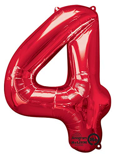 Buy Anagram 34" Number 4 Red Foil Balloon for only $2.84 byAnagram