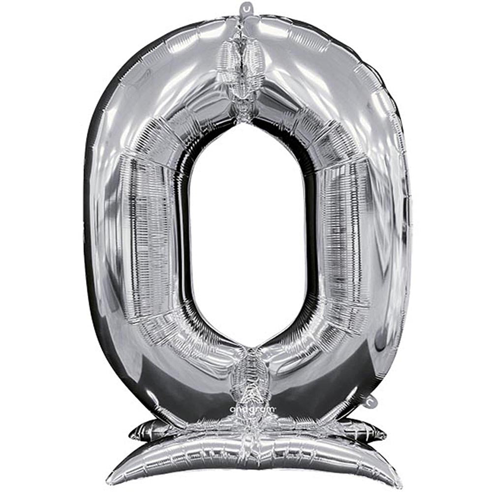 Buy Anagram 52" Standup Number 0 Silver Airloonz Foil Balloon for only $19.99 byAnagram