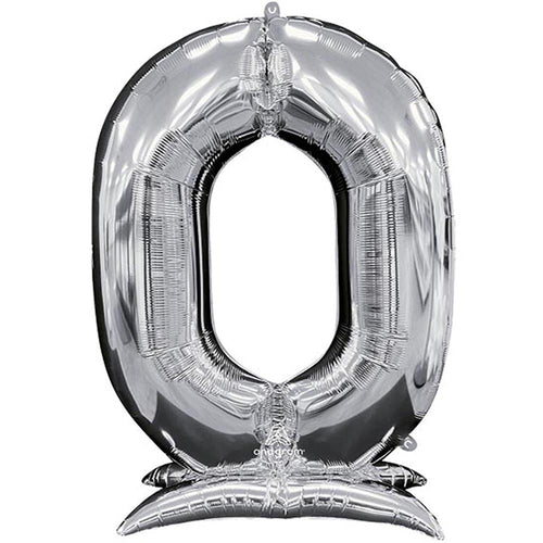 Buy Anagram 52" Standup Number 0 Silver Airloonz Foil Balloon for only $19.99 byAnagram