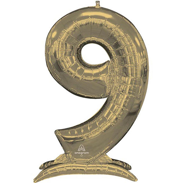 Buy Anagram 52" Standup Number 9 White Gold Airloonz Foil Balloon for only $19.99 byAnagram