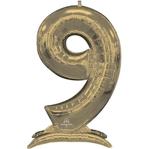 Buy Anagram 52" Standup Number 9 White Gold Airloonz Foil Balloon for only $19.99 byAnagram