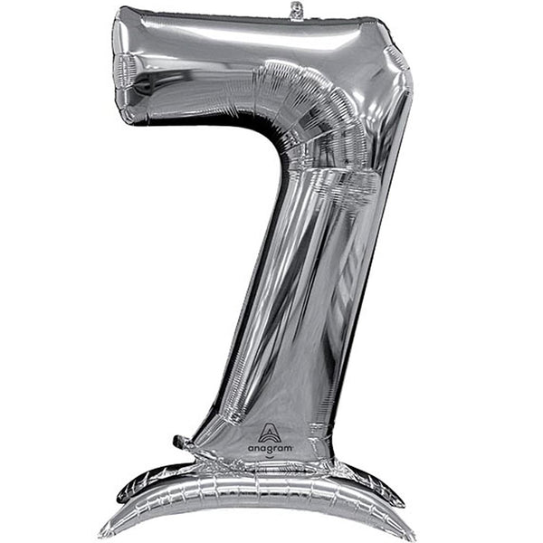 Buy Anagram 53" Standup Number 7 Silver Airloonz Foil Balloon for only $24.99 by Anagram