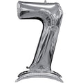 Buy Anagram 53" Standup Number 7 Silver Airloonz Foil Balloon for only $24.99 by Anagram