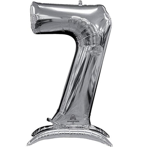 Buy Anagram 53" Standup Number 7 Silver Airloonz Foil Balloon for only $24.99 by Anagram