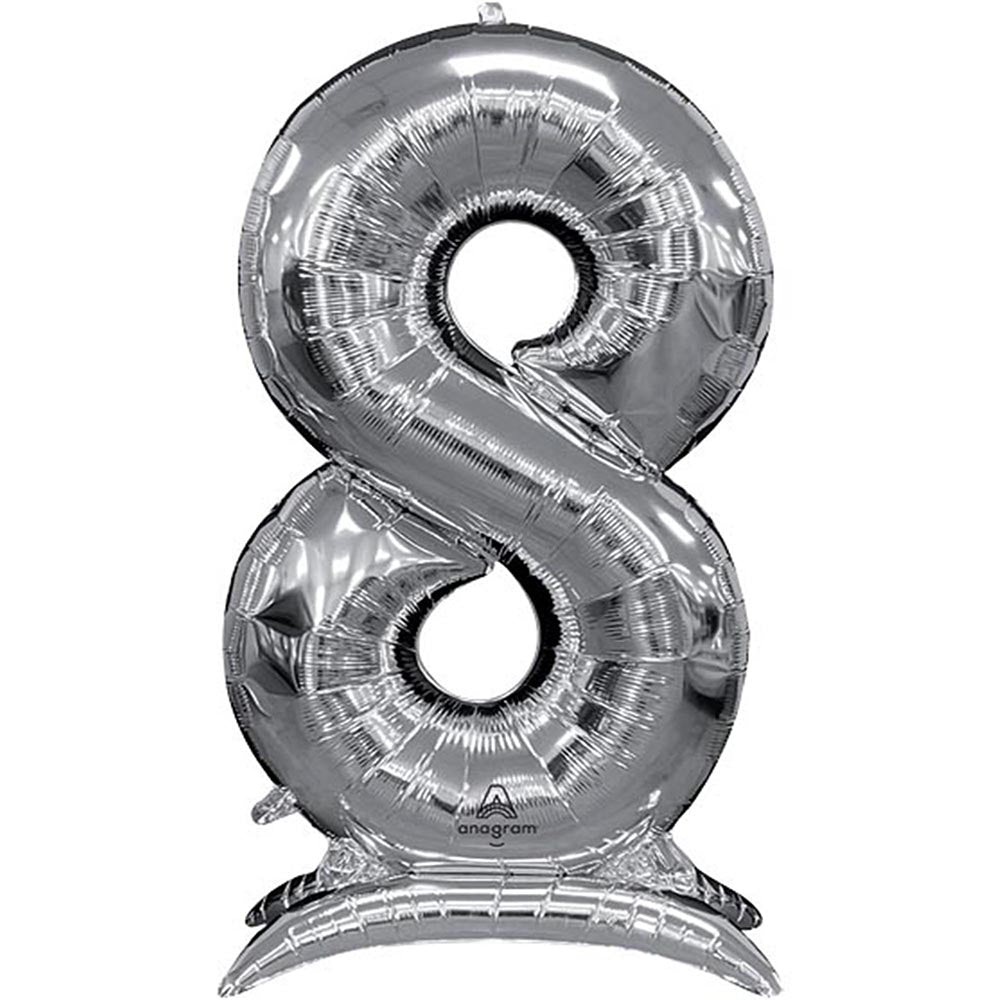 Buy Anagram 53" Standup Number 8 Silver Airloonz Foil Balloon for only $19.99 byAnagram