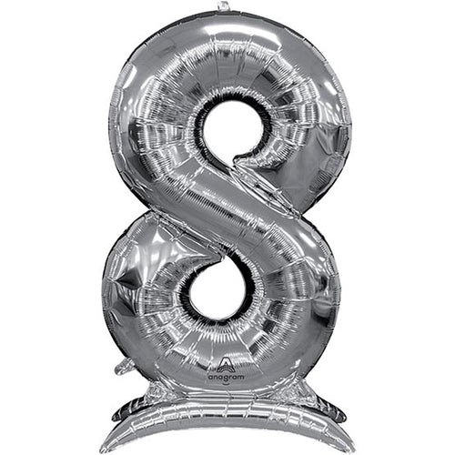 Buy Anagram 53" Standup Number 8 Silver Airloonz Foil Balloon for only $19.99 byAnagram