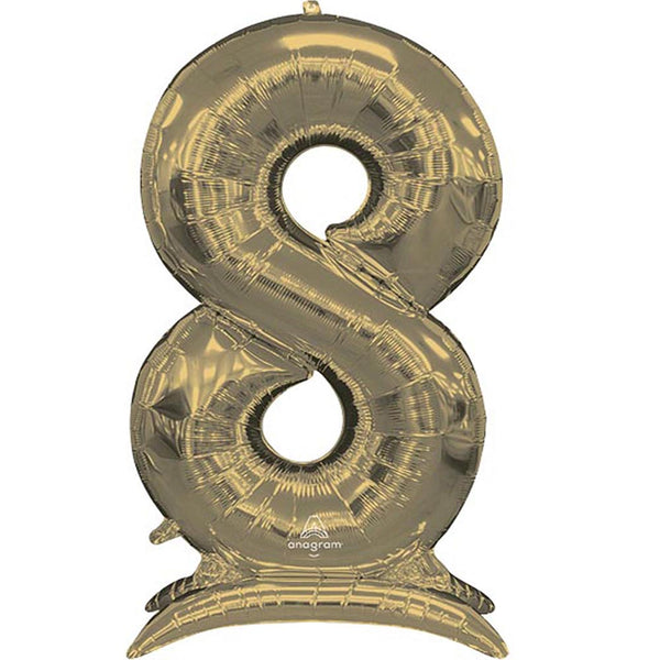 Buy Anagram 53" Standup Number 8 White Gold Airloonz Foil Balloon for only $19.99 byAnagram