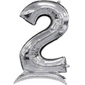 Buy Anagram 54" Standup Number 2 Silver Airloonz Foil Balloon  for only $19.99 byAnagram