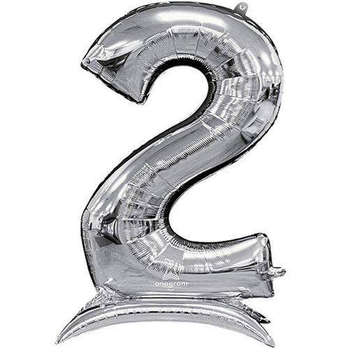Buy Anagram 54" Standup Number 2 Silver Airloonz Foil Balloon  for only $19.99 byAnagram