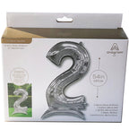 Buy Anagram 54" Standup Number 2 Silver Airloonz Foil Balloon  for only $19.99 byAnagram