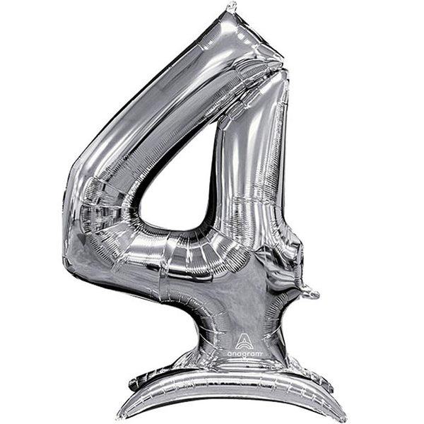 Buy Anagram 54" Standup Number 4 Silver Airloonz Foil Balloon for only $19.99 byAnagram