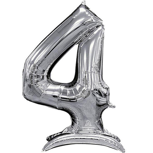 Buy Anagram 54" Standup Number 4 Silver Airloonz Foil Balloon for only $19.99 byAnagram