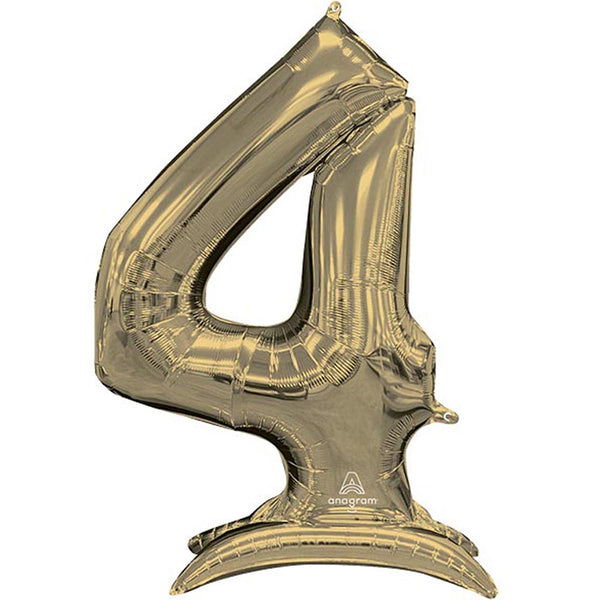 Buy Anagram 54" Standup Number 4 White Gold Airloonz Foil Balloon for only $19.99 byAnagram