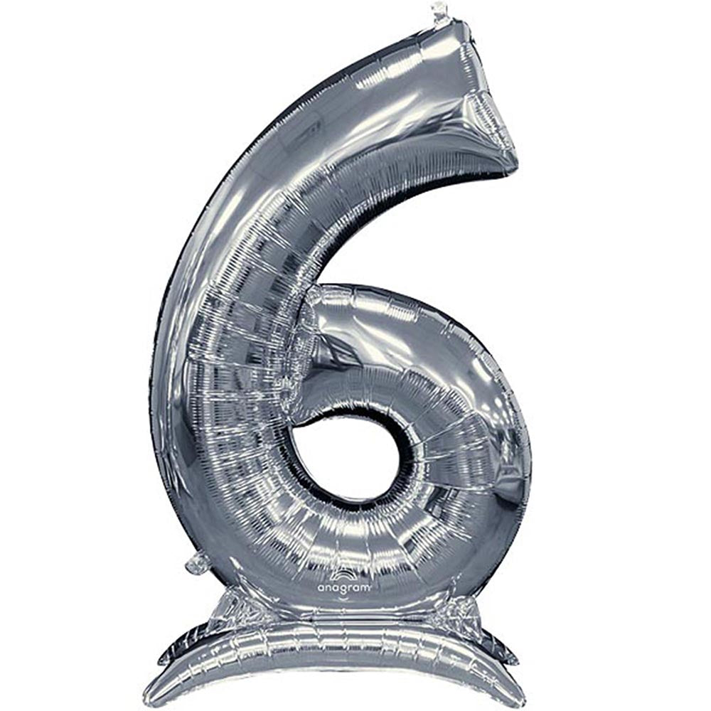 Buy Anagram 54" Standup Number 6 Silver Airloonz Foil Balloon  for only $19.99 byAnagram