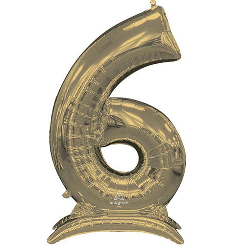 Buy Anagram 54" Standup Number 6 White Gold Airloonz Foil Balloon for only $19.99 byAnagram