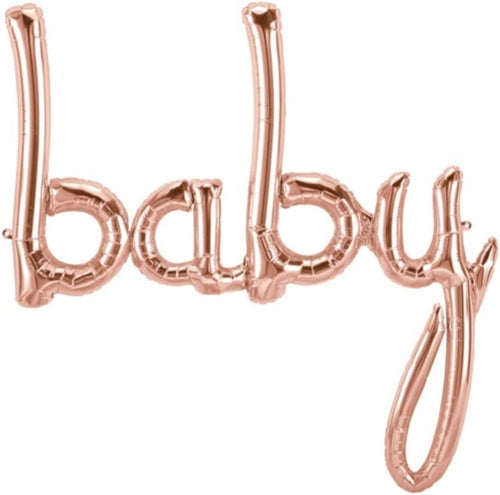 Buy Baby Script Rose Gold 46inch Air Filled Only Foil Balloon for only $8.54 byAnagram
