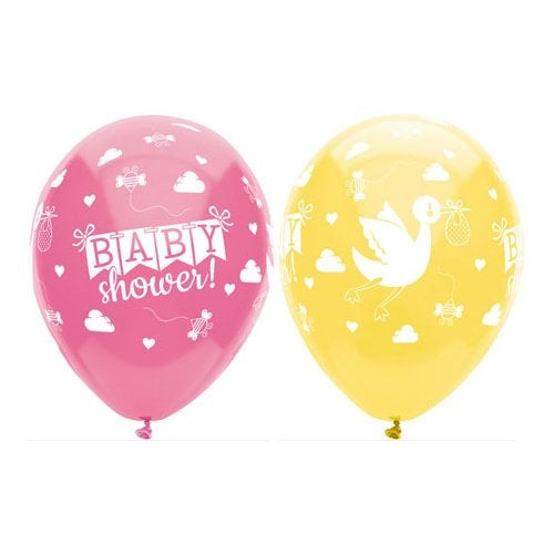 Buy Baby Shower Stock Around 12 inch Printed Latex Balloons 6ct for only $3.79 byPartyMate