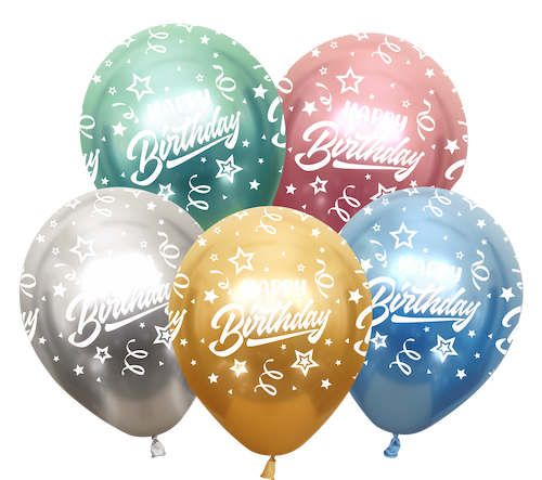 Buy Kalisan 12" Mirror Happy Birthday All Around Assorted Color Latex Balloons (25 count) for only $13.49 byKalisan