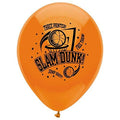 Buy  Basketball Printed Latex Balloons, 12"  Slam Dunk-Bright Orange 8 CT for only $3.79 byPartyMate