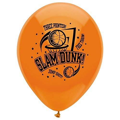 Buy  Basketball Printed Latex Balloons, 12"  Slam Dunk-Bright Orange 8 CT for only $3.79 byPartyMate
