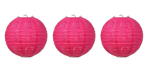 Buy Beistle 3 Piece 8" Lace Paper Lanterns, Cerise for only $10.19 byBeistle