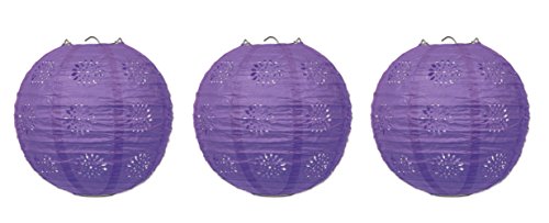 Buy Beistle 3 Piece 8" Lace Paper Lanterns, Purple for only $10.19 byBeistle